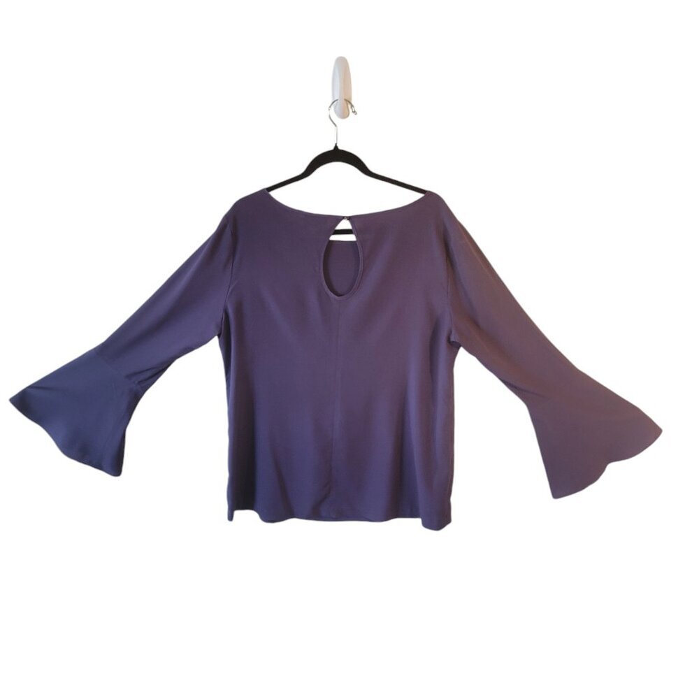 ECI, Long Sleeve Bell Cuff Blouse, XL, Purple Eggplant, Polyester, Lightly Used - Picture 7 of 7
